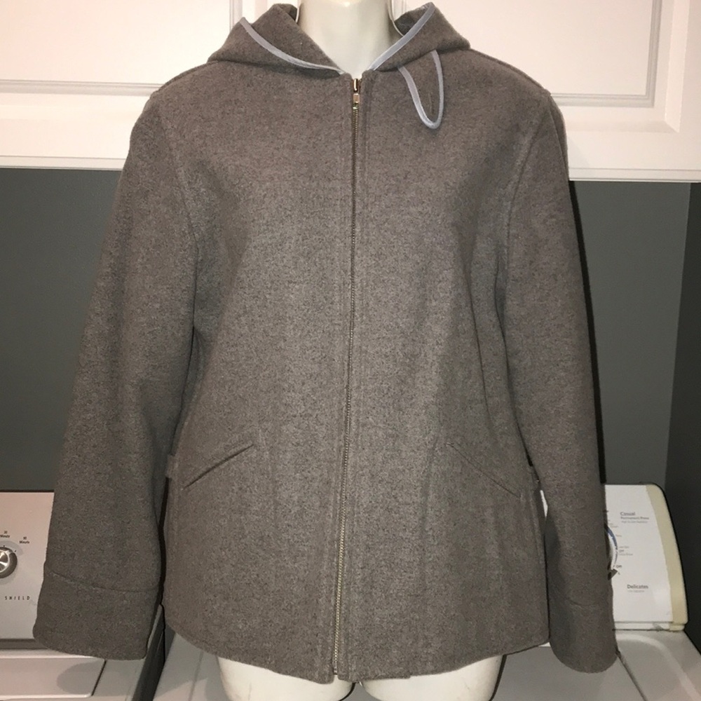 Ralph Lauren Grey 100% Lambs Wool Coat